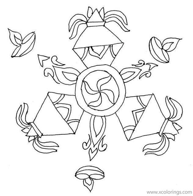 Free Rangoli Coloring Pages For Light printable
