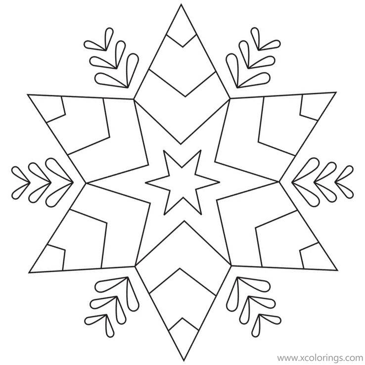 Free Rangoli Coloring Pages Snowflakes printable
