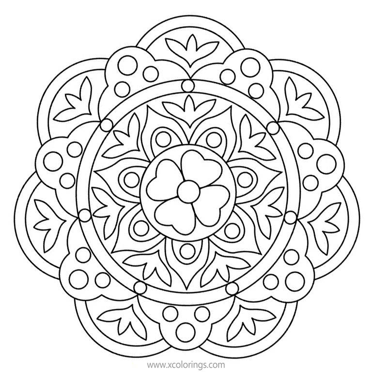Free Rangoli Coloring Pages for Adult printable