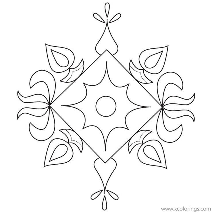 Free Rangoli Coloring Pages to Feel Strength printable