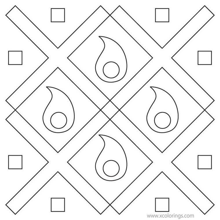 Free Rangoli Fire Coloring Pages printable