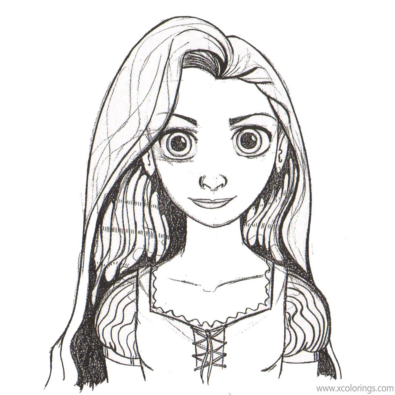 Free Rapunzel Coloring Pages Fan Sketch printable