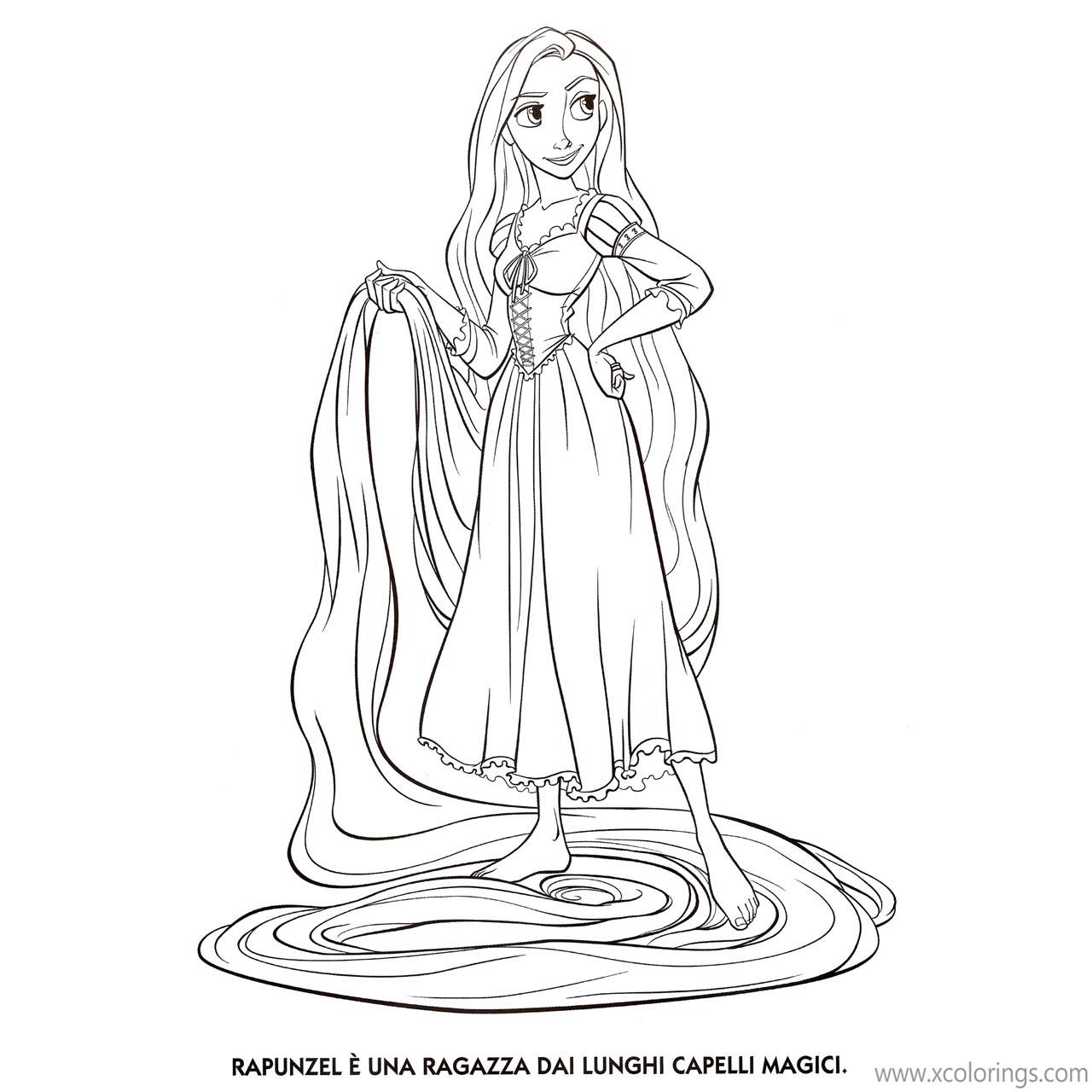 Free Rapunzel Outline Coloring Pages printable