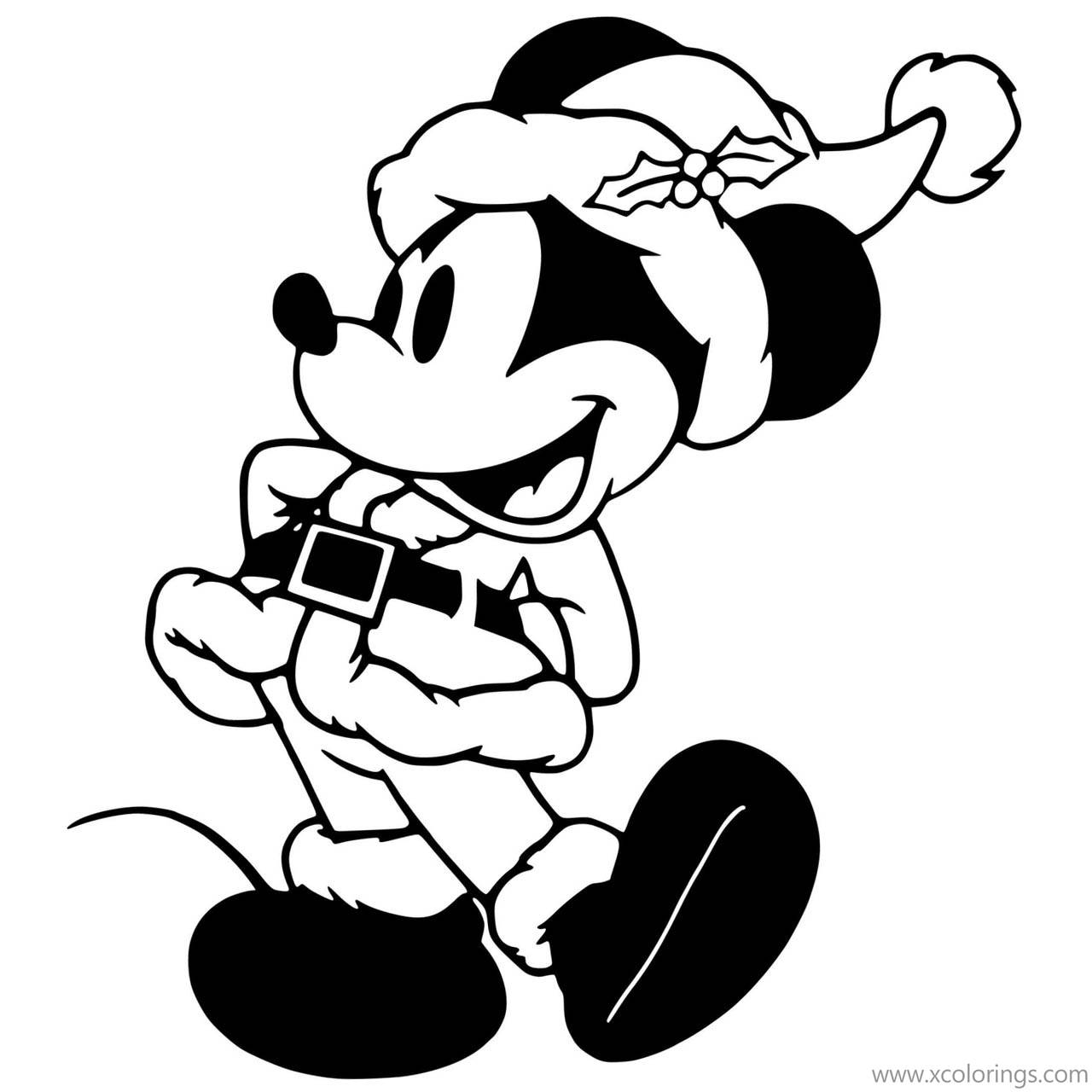Free Santa Claus Mickey Mouse Christmas Coloring Pages printable