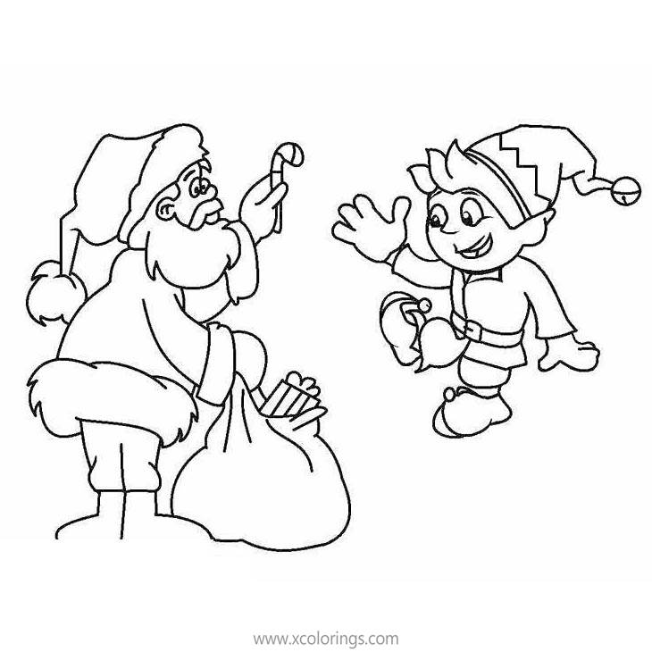 Free Santa and Elf On The Shelf Coloring Pages printable