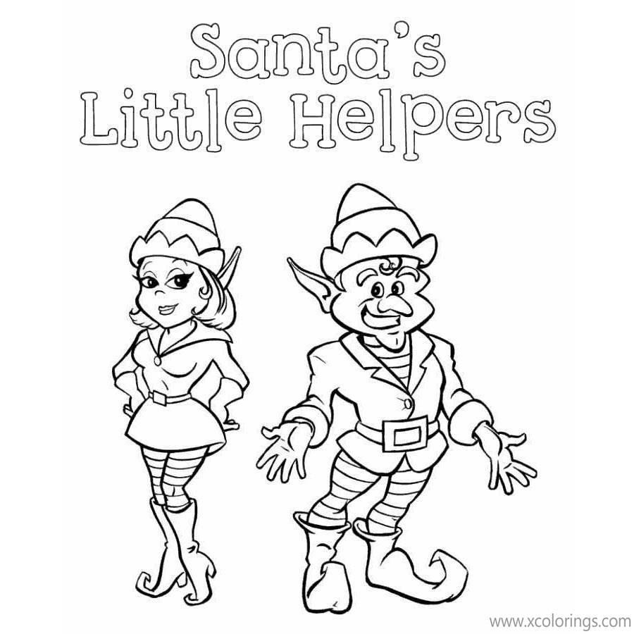 Free Santa s Helpers Elf On The Shelf Coloring Pages printable