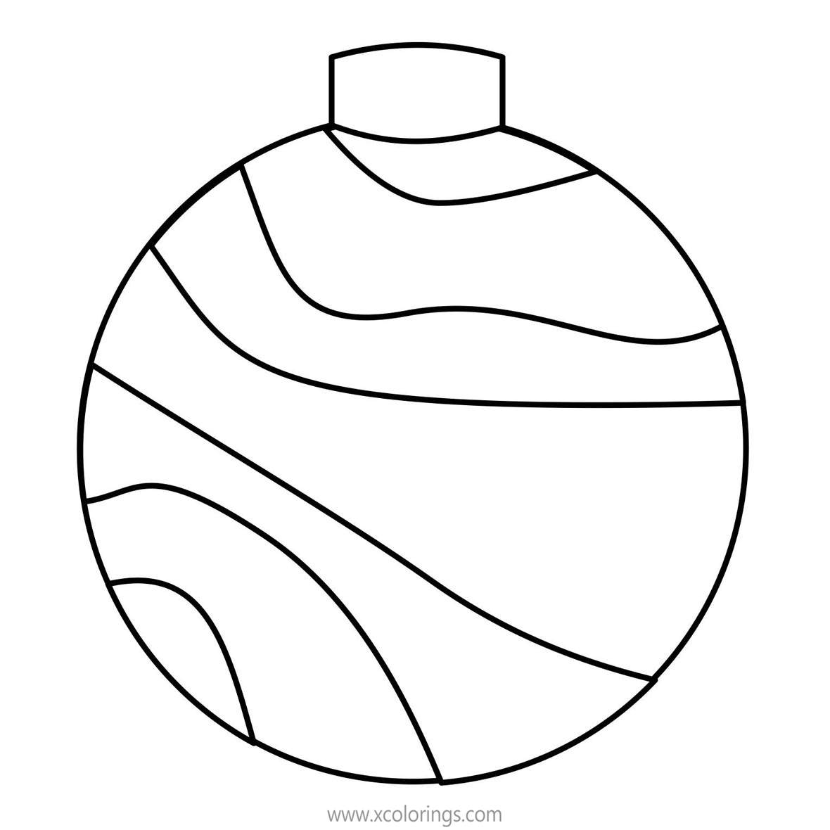 Free Simple Ball Christmas Ornament Coloring Pages printable