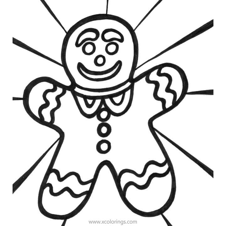 Free Simple Gingerbread Man Coloring Pages printable
