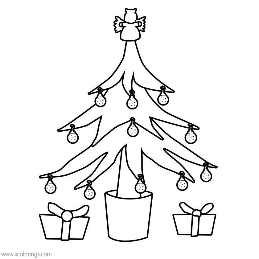 Free Small Christmas Tree Coloring Pages printable