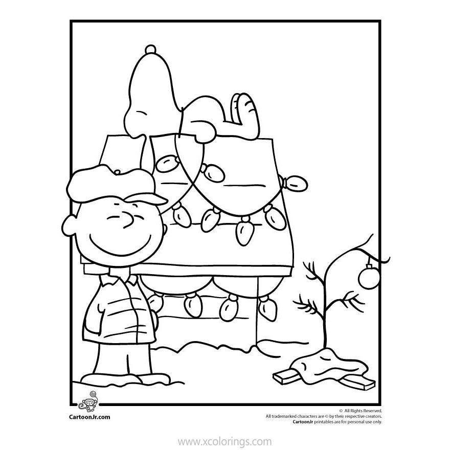 Free Snoopy and Charlie Brown Christmas Coloring Pages printable