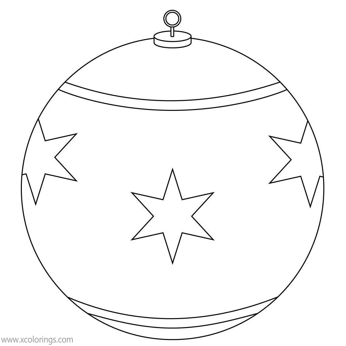 Free Stars Christmas Ornament Coloring Pages printable