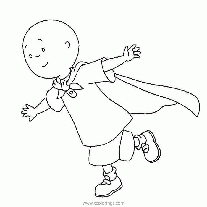 Free Superhero Caillou Coloring Pages printable