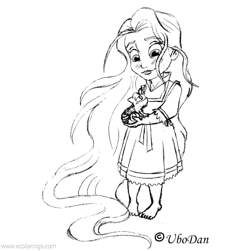 Free Tangled Coloring Pages Baby Rapunzel printable