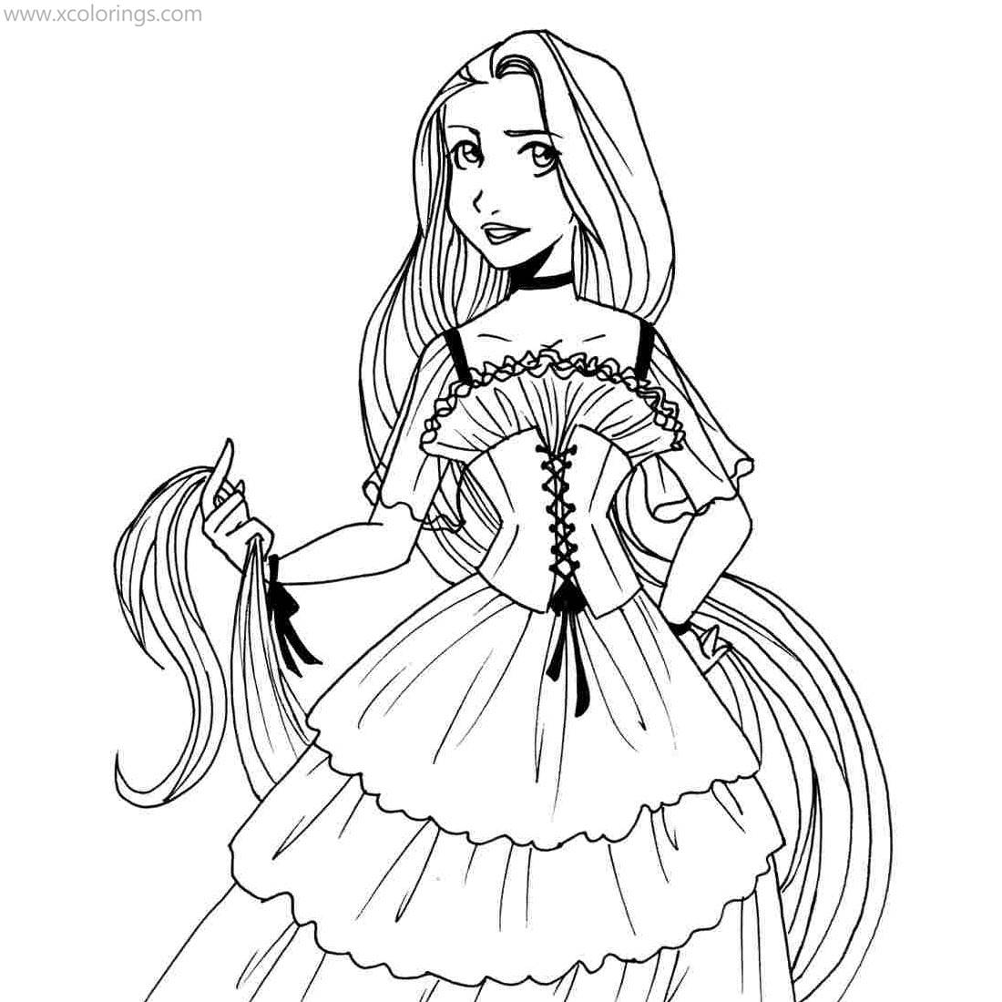 Free Tangled Coloring Pages Fan Fiction Rapunzel printable