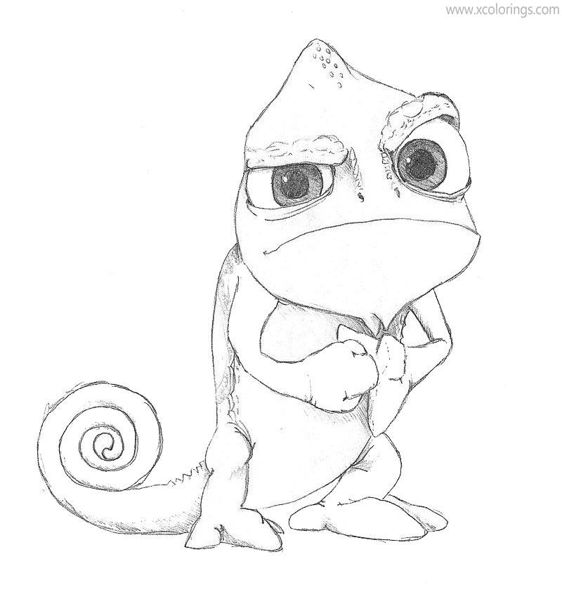 Free Tangled Coloring Pages Fanart Pascal By Veeboy2 printable