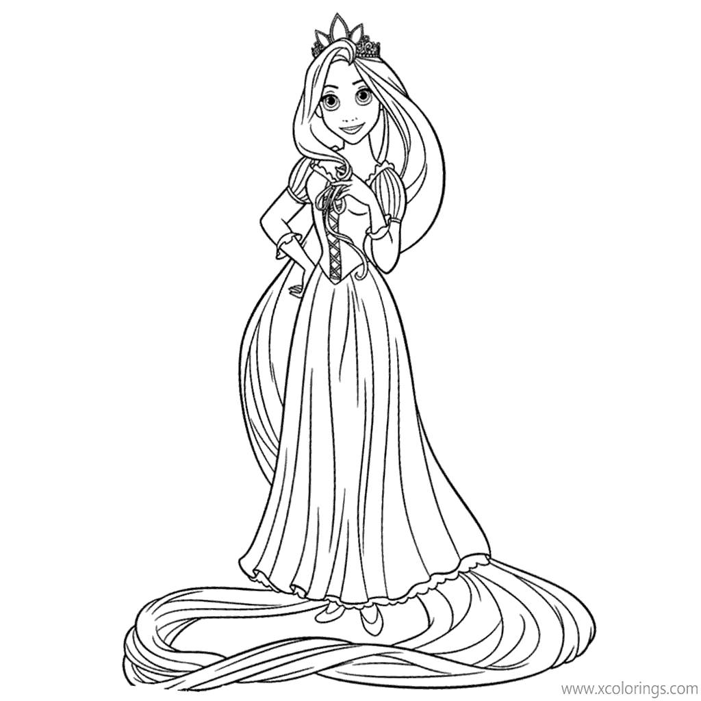 Free Tangled Coloring Pages Princess Rapunzel printable