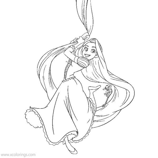 Free Tangled Coloring Pages Rapunzel is Dancing printable