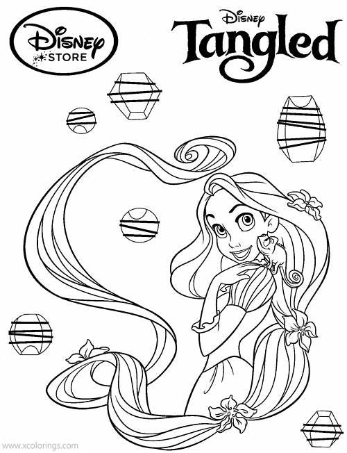 Free Tangled Coloring Pages with Logo printable