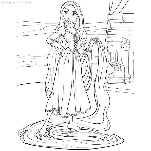 Free Tangled Princess Rapunzel Coloring Pages printable