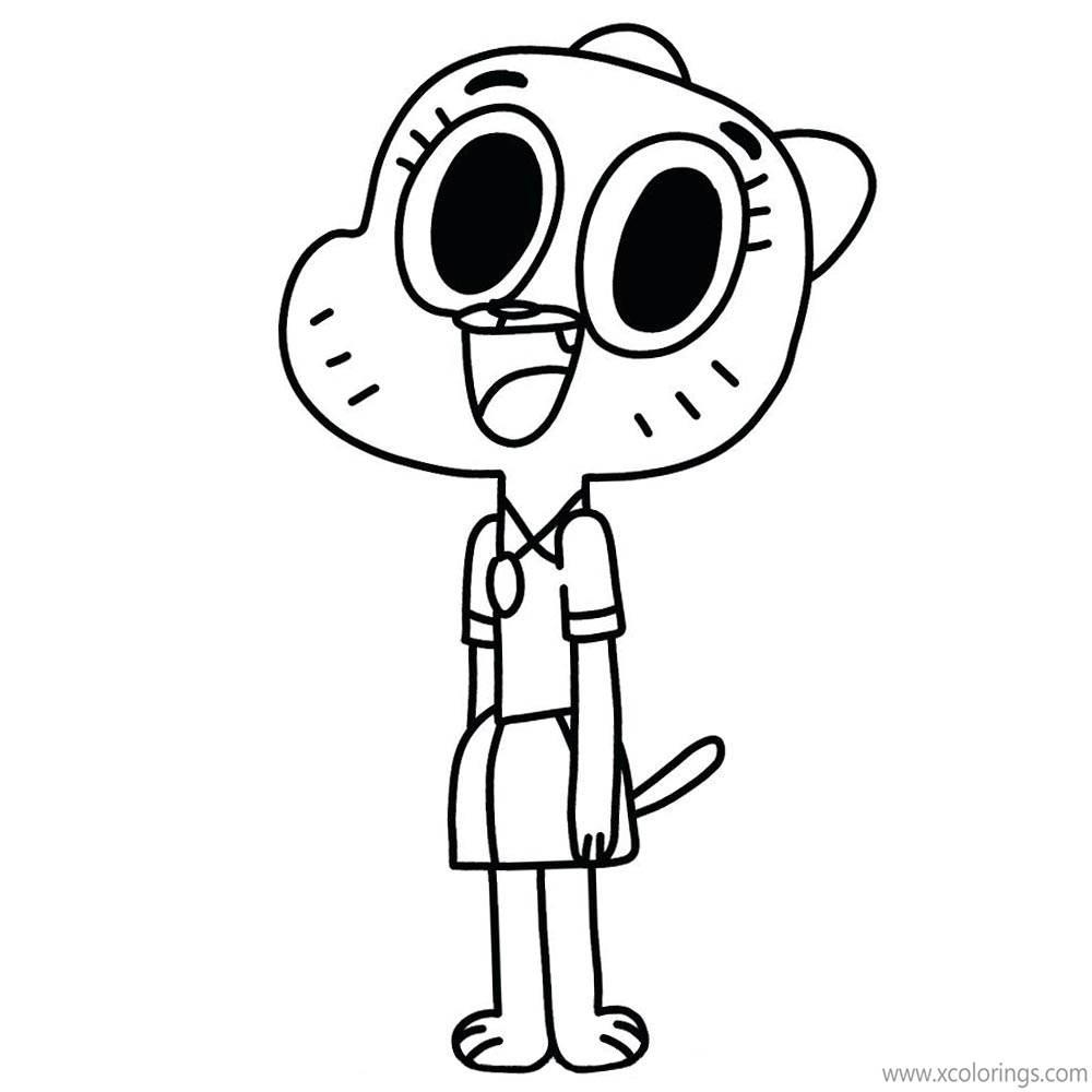 Free The Amazing World Of Gumball Coloring Pages Nicole Watterson printable