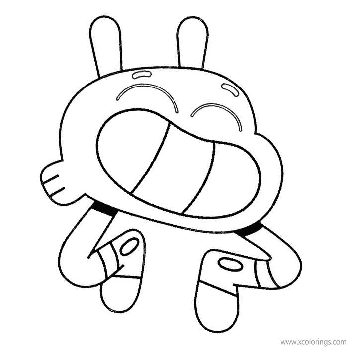 Free The Amazing World of Gumball Character Darwin Coloring Pages printable