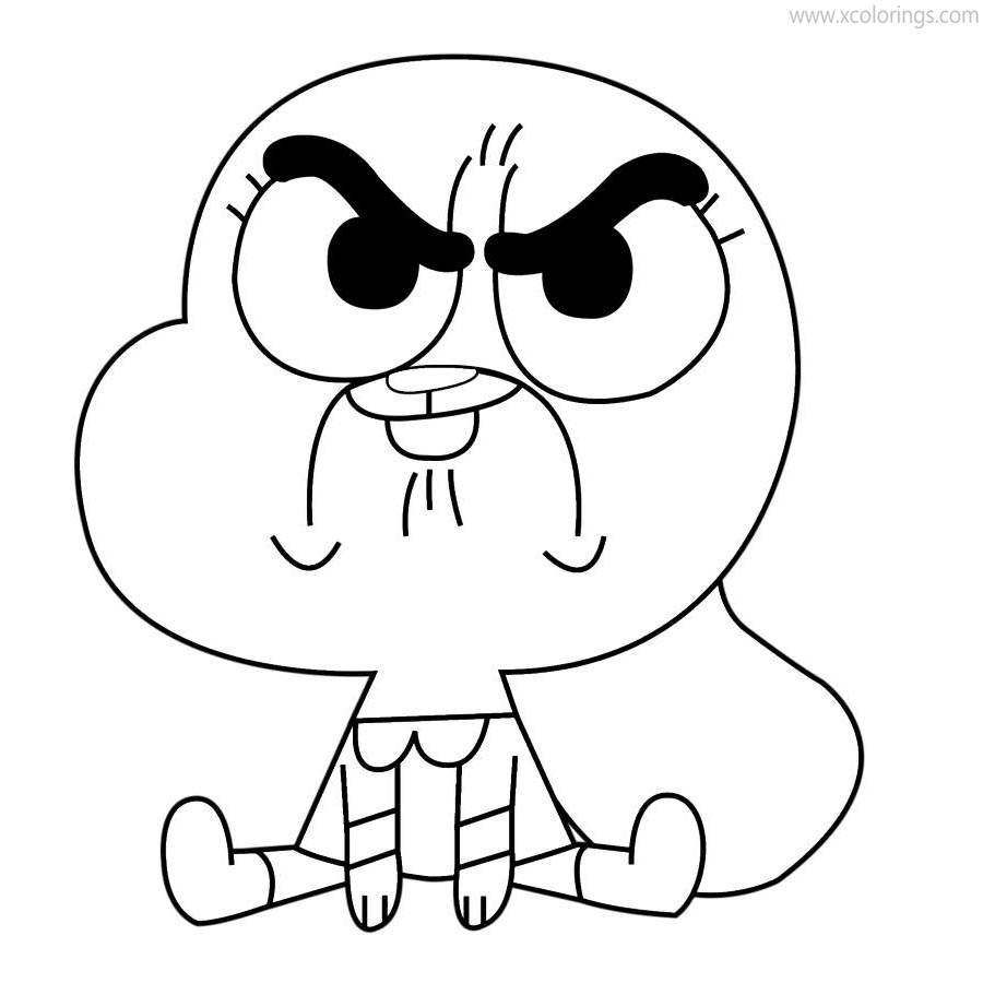 Free The Amazing World of Gumball Characters Anais Coloring Pages printable