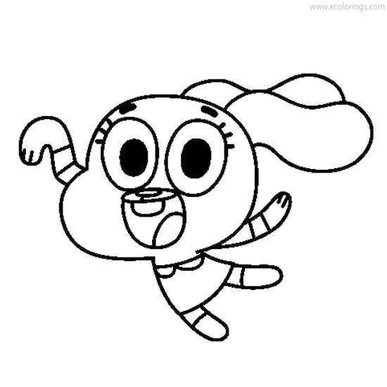 Free The Amazing World of Gumball Coloring Pages Anais Watterson is Dancing printable