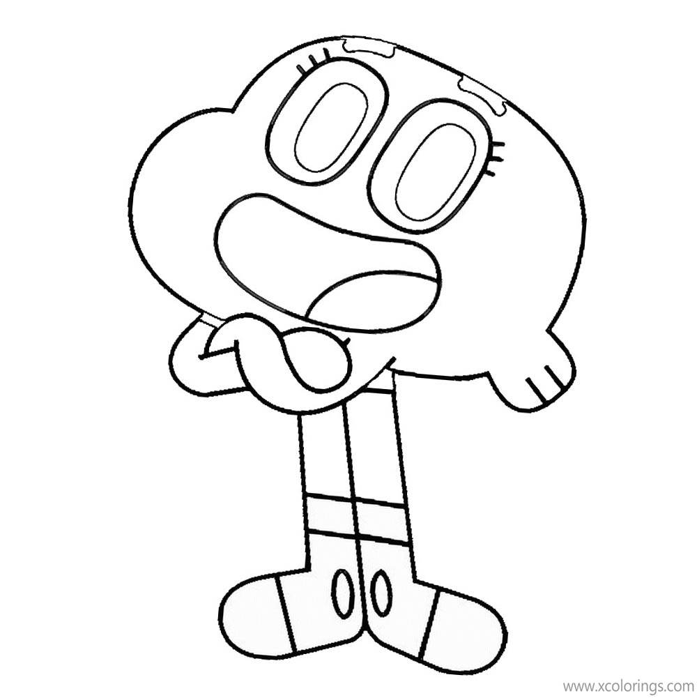 Free The Amazing World of Gumball Coloring Pages Character Darwin printable