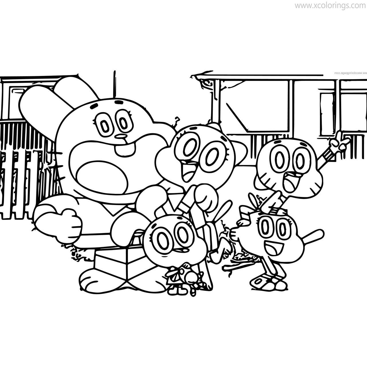 Free The Amazing World of Gumball Coloring Pages Characters printable