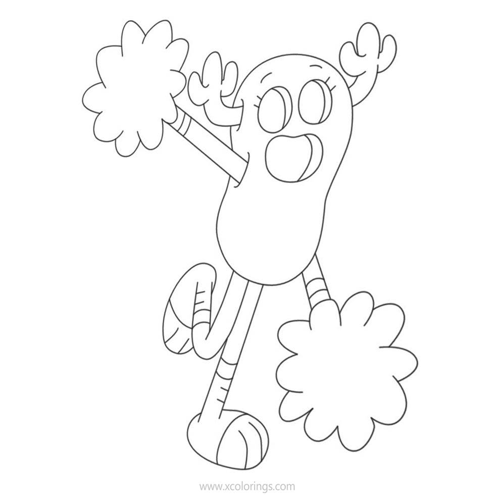 Free The Amazing World of Gumball Coloring Pages Cheerleader Penny printable