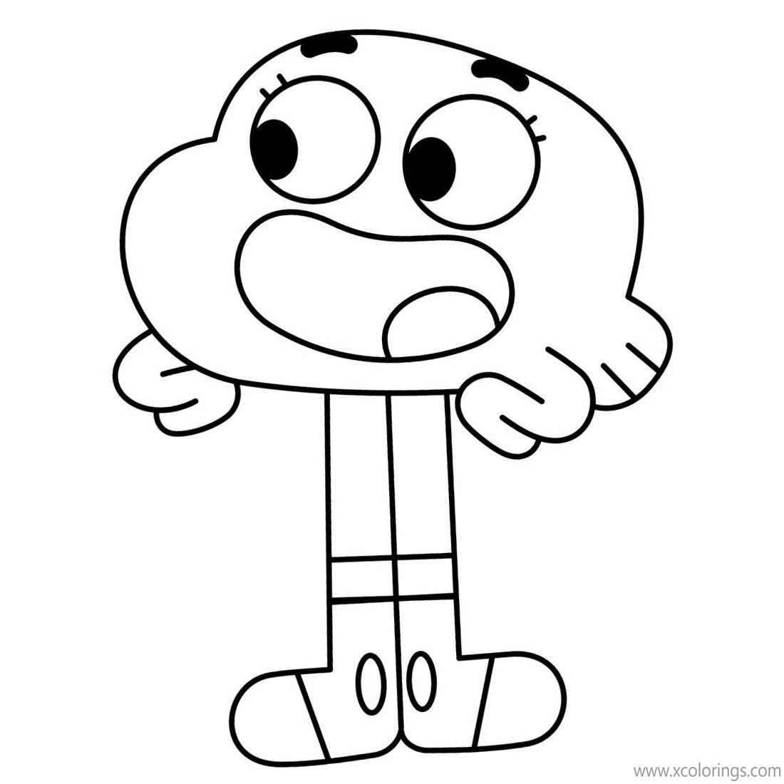 The Amazing World of Gumball Coloring Pages Darwin Watterson was