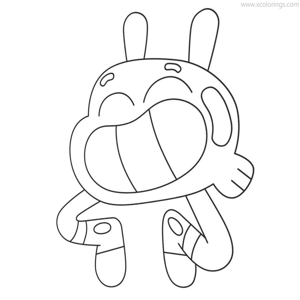 Free The Amazing World of Gumball Coloring Pages Darwin is So Happy printable