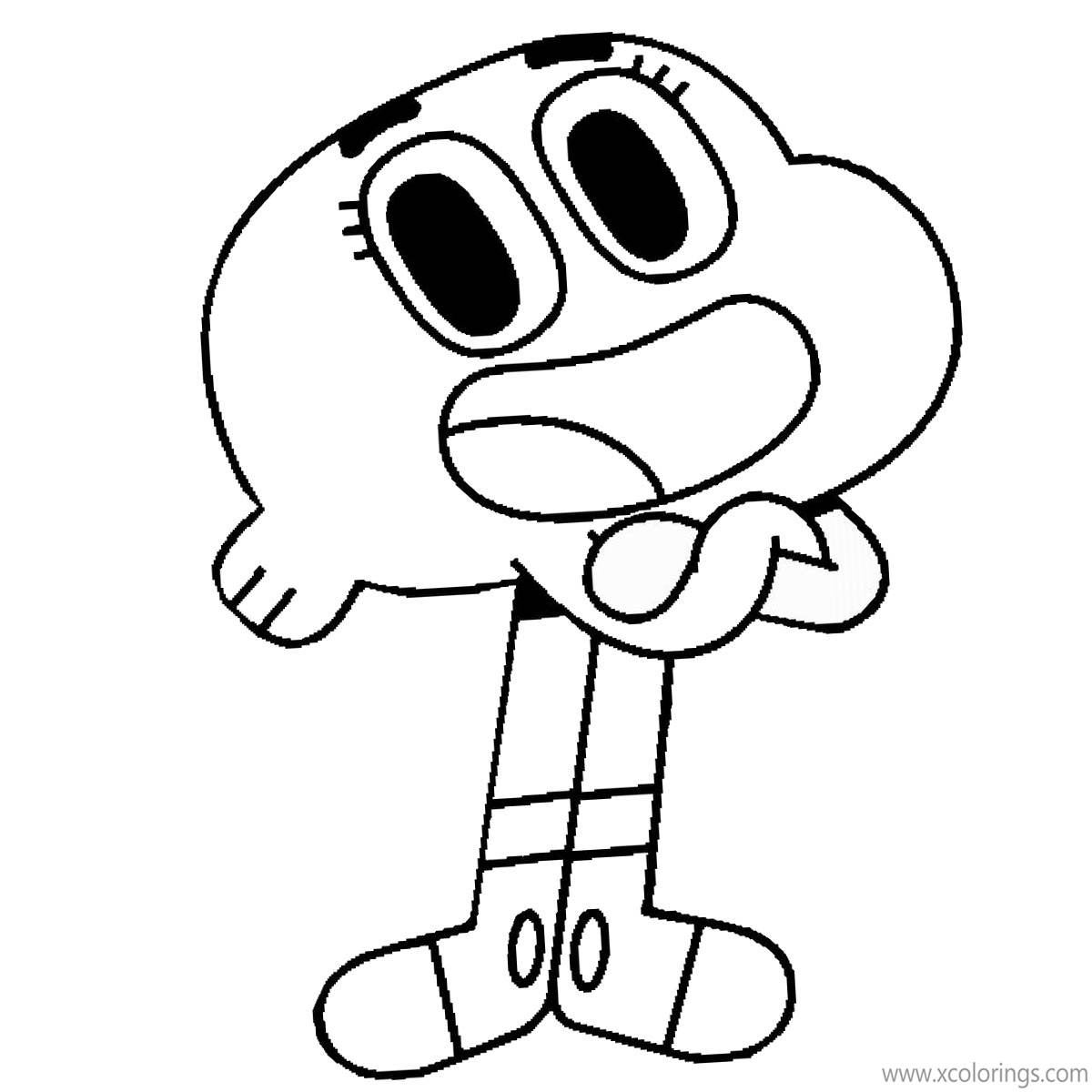 Free The Amazing World of Gumball Coloring Pages Darwin printable