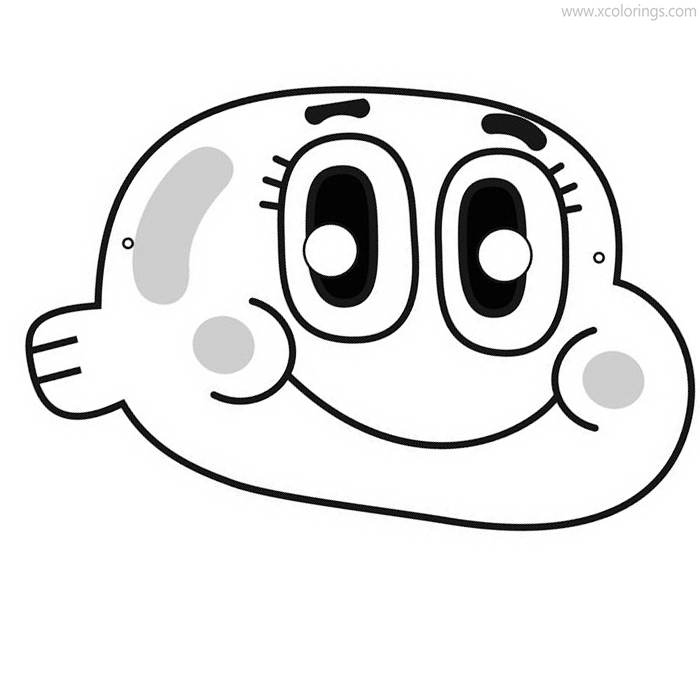 Free The Amazing World of Gumball Coloring Pages Face of Darwin Watterson printable