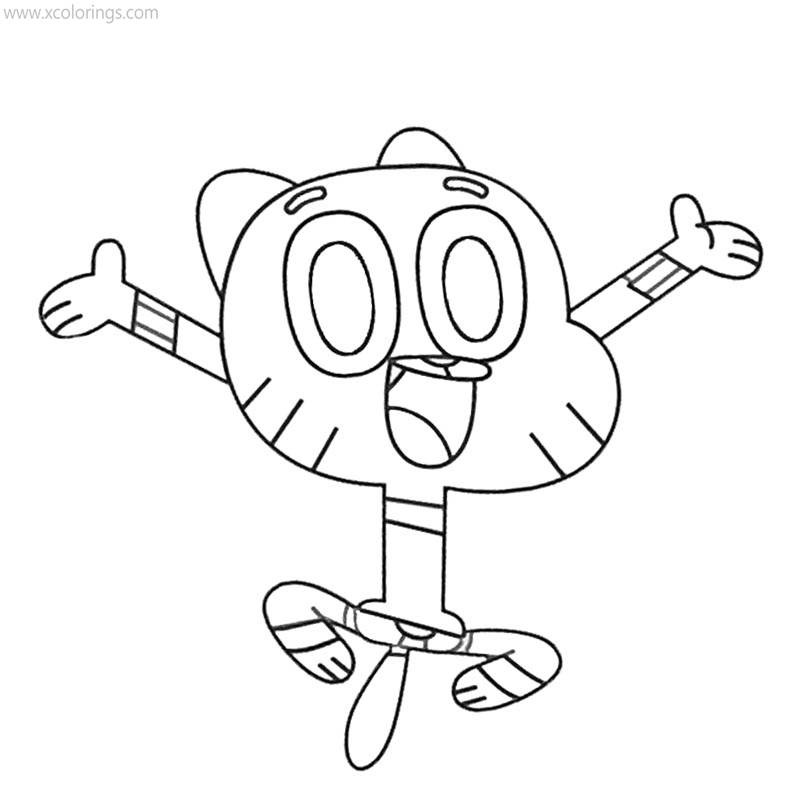 Free The Amazing World of Gumball Coloring Pages Gumball Linear printable