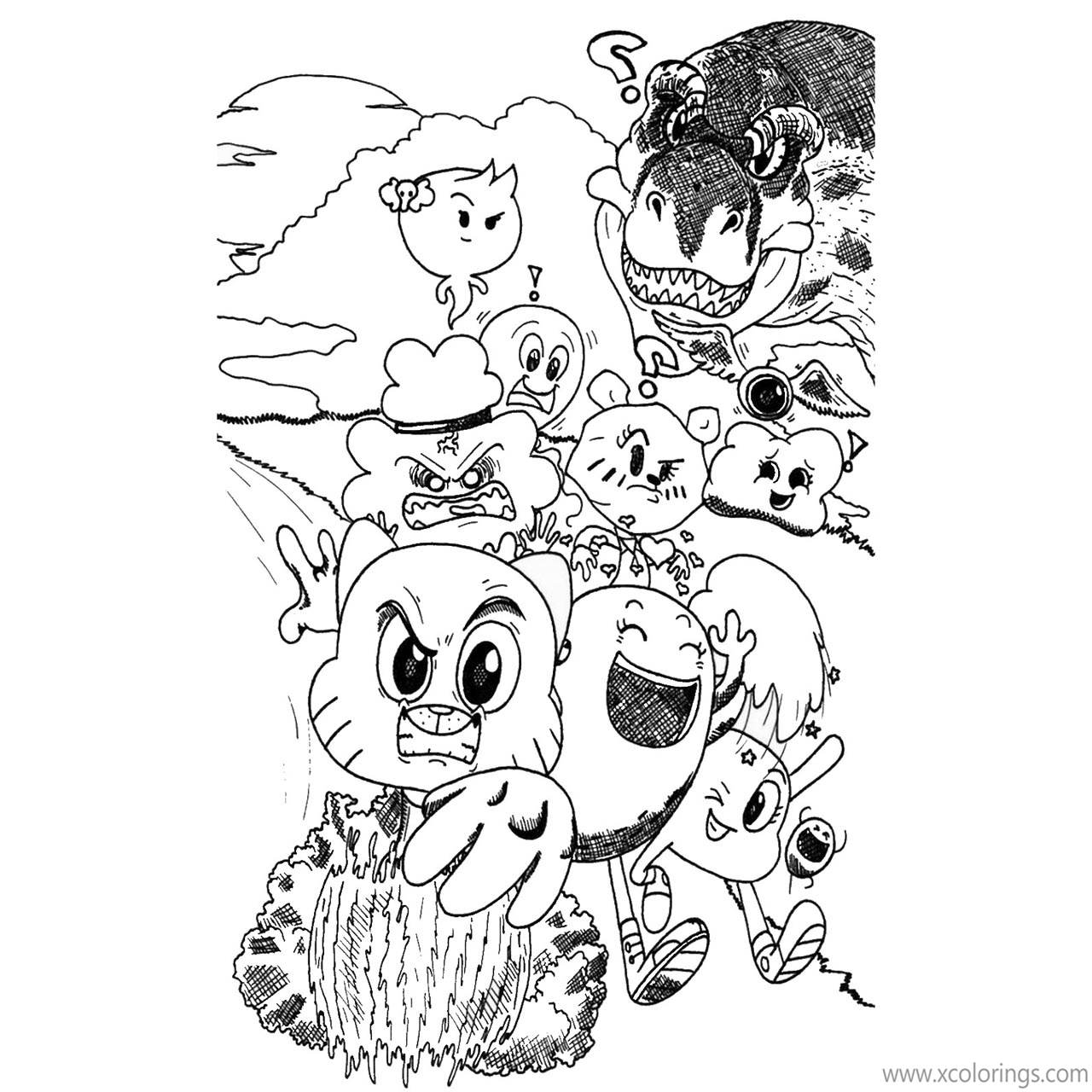 Free The Amazing World of Gumball Coloring Pages Gumball Watterson and Friends printable