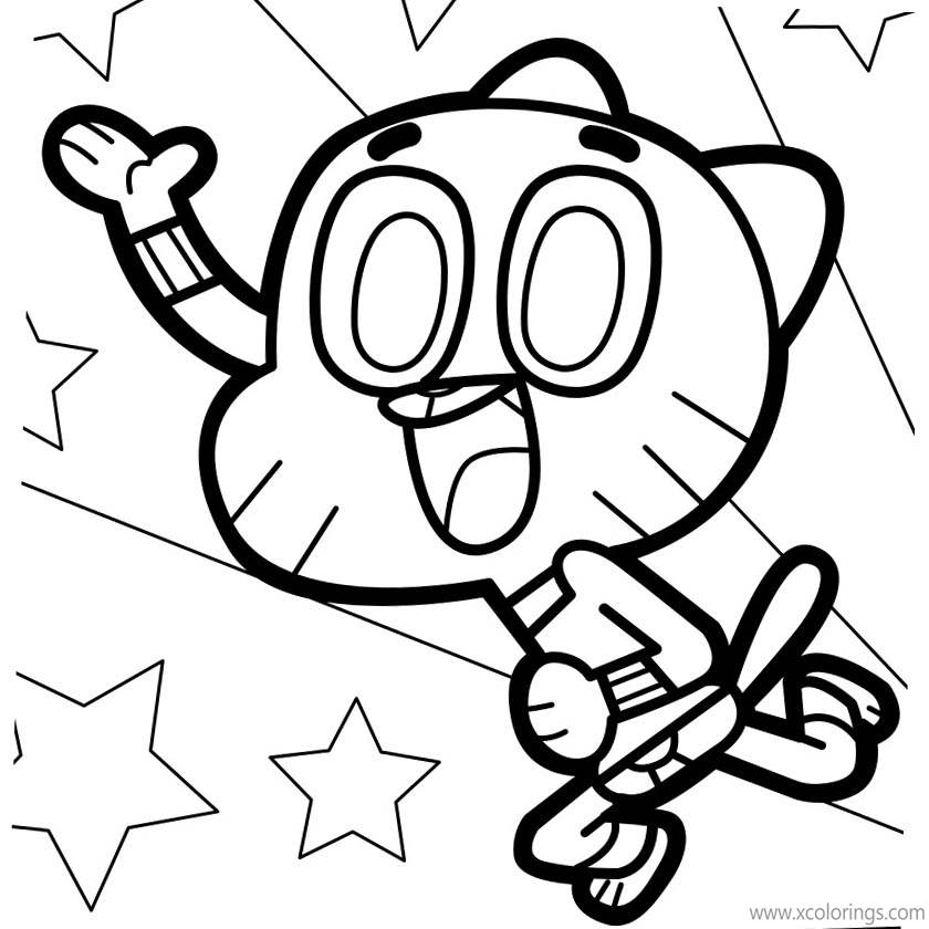 Free The Amazing World of Gumball Coloring Pages Gumball Watterson is Running printable