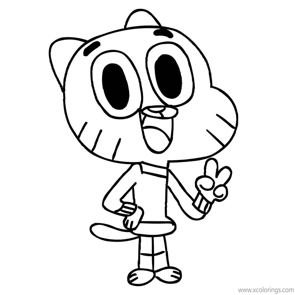 Free The Amazing World of Gumball Coloring Pages Gumball Watterson printable