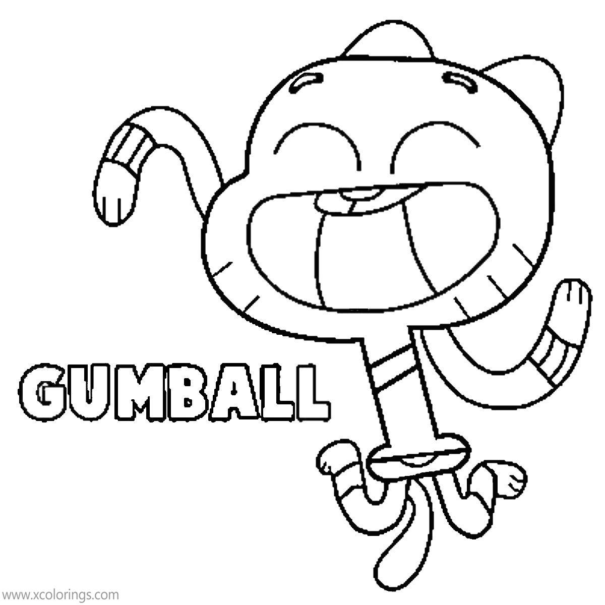 Free The Amazing World of Gumball Coloring Pages Gumball is Dancing printable