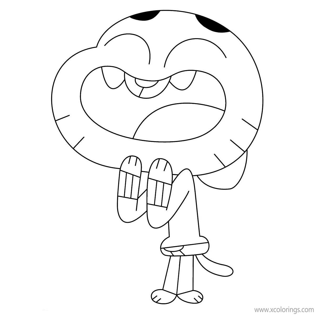 Free The Amazing World of Gumball Coloring Pages Gumball is Laughing printable