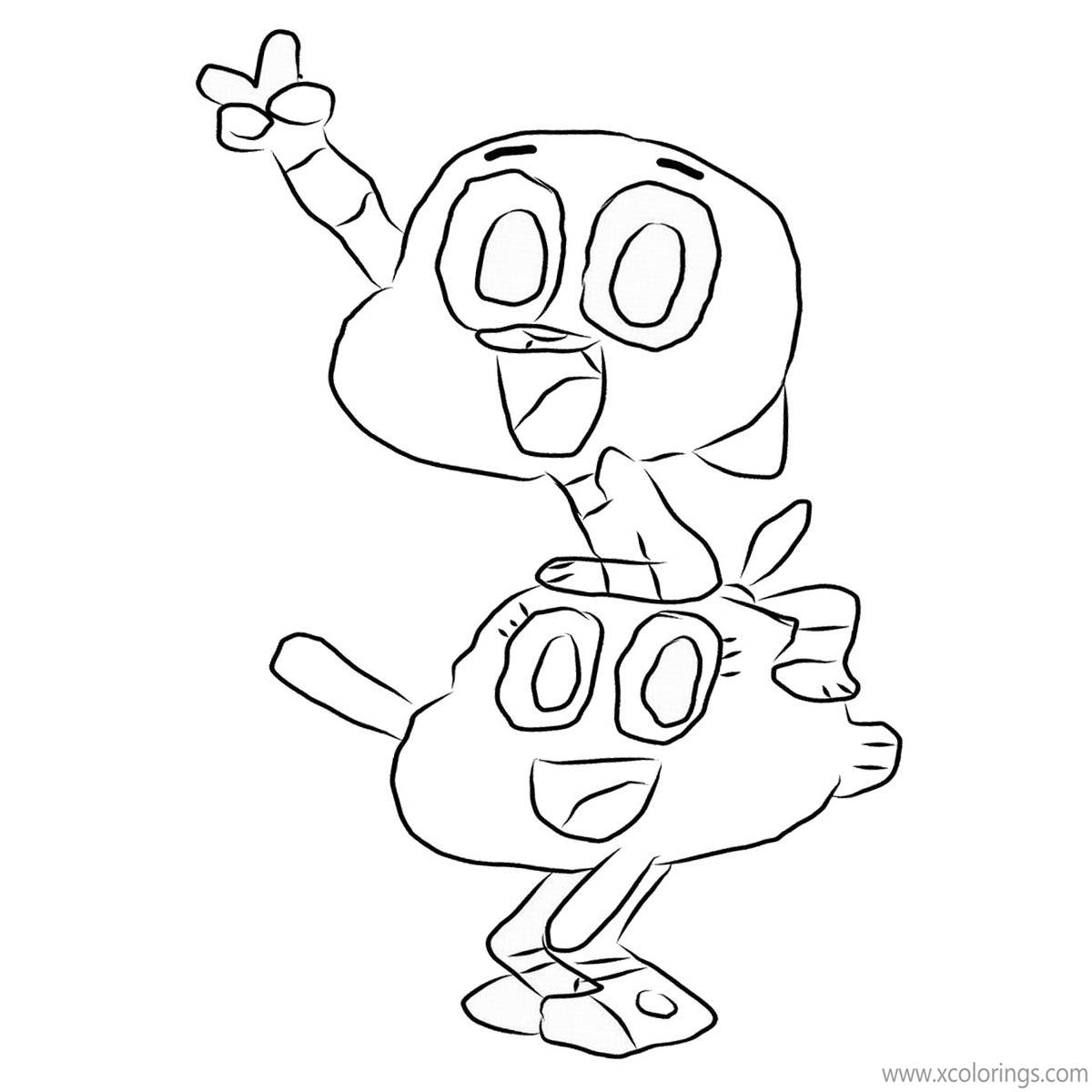 Free The Amazing World of Gumball Coloring Pages Hand Drawing printable
