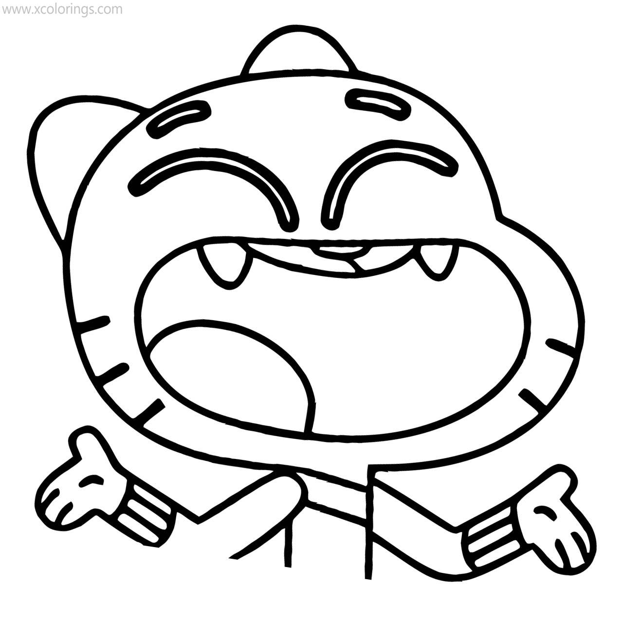 Free The Amazing World of Gumball Coloring Pages Happy Gumball printable
