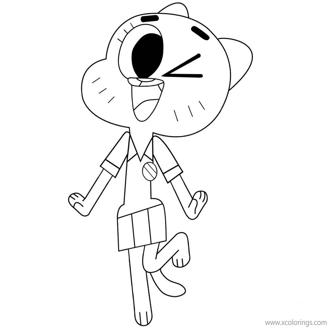 Free The Amazing World of Gumball Coloring Pages Mom Nicole is Dancing printable