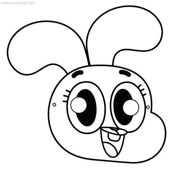 Free The Amazing World of Gumball Coloring Pages Portrait of Anais printable