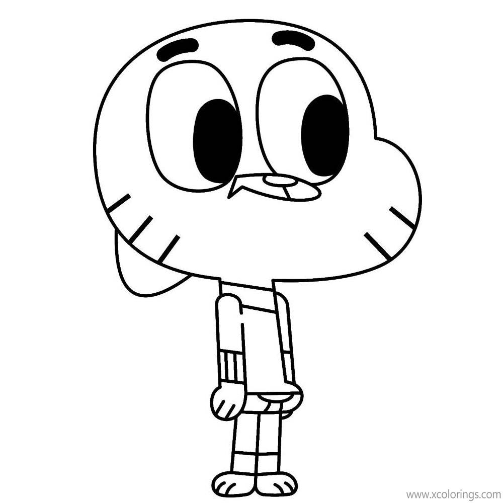 Free The Amazing World of Gumball Coloring Pages Quiet Boy printable