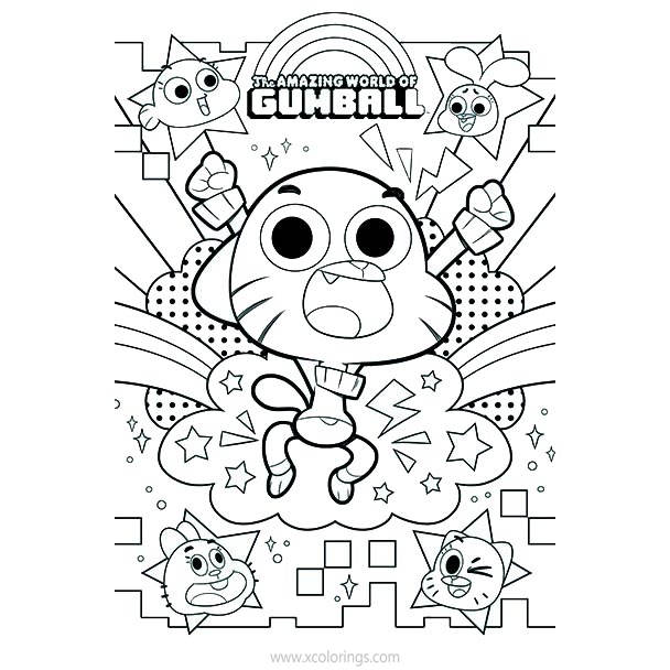 Free The Amazing World of Gumball Coloring Pages TV Show Cover printable