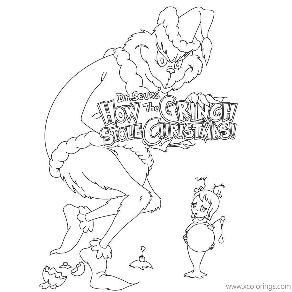 Free The Grinch and Little Cindy Coloring Pages printable