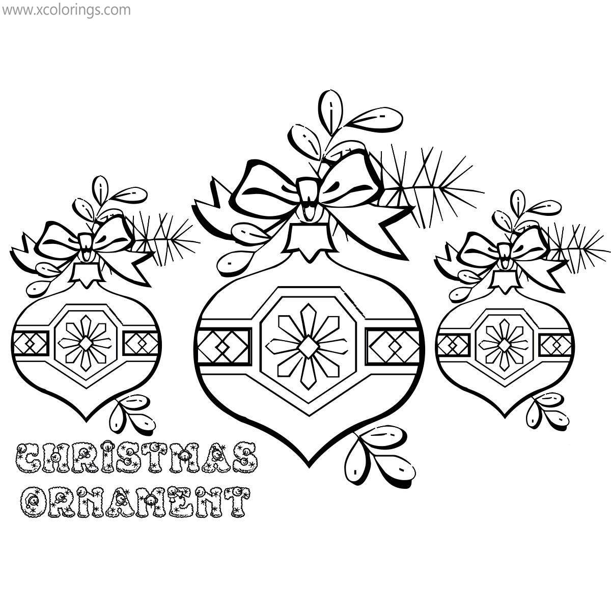 Free Three Christmas Ornaments Coloring Pages printable