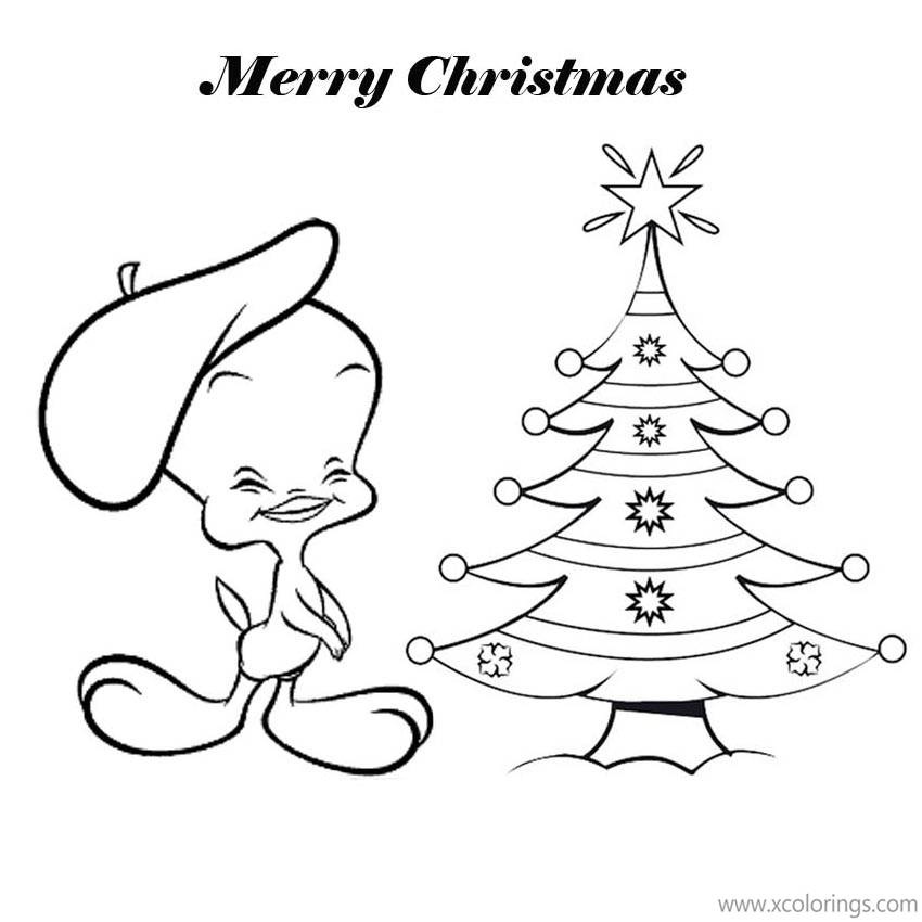 Free Tweety Bird Christmas Coloring Pages Merry Christmas printable