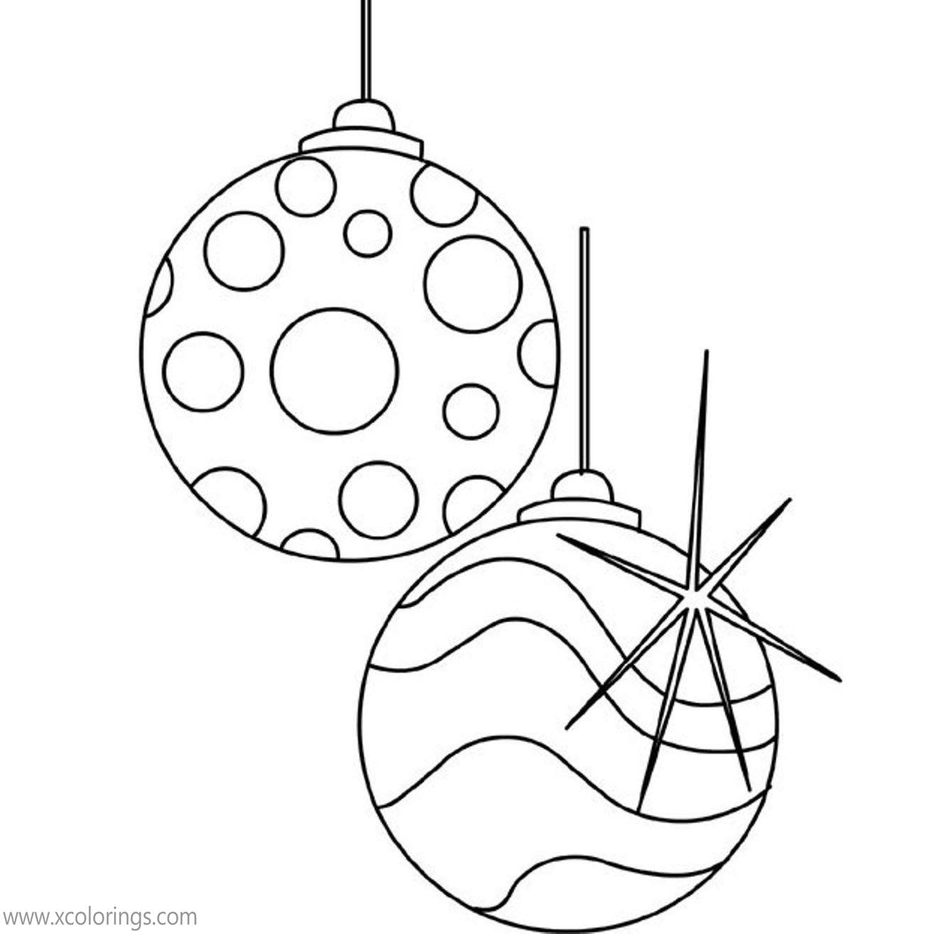 Free Two Christmas Ornaments Coloring Pages printable
